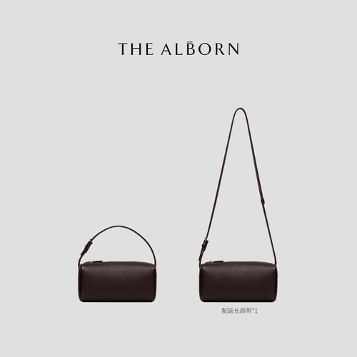 奥莉酱THE ALBORN·“90s笔袋包”进口胎牛皮水染羊皮Row系手提包
