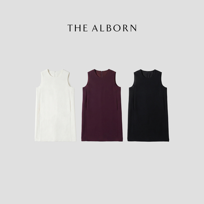 奥莉酱THE ALBORN·“极简女士”日本进口醋酸混纺 ROW风背心裙