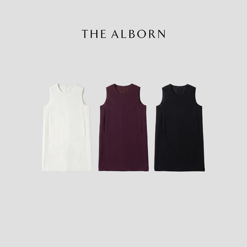 奥莉酱THE ALBORN·“极简女士”日本进口醋酸混纺 ROW风背心裙