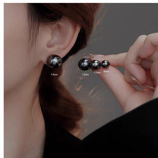 999银施家大溪地珍珠耳钉女高级感简约百搭耳环2025新款耳夹耳饰