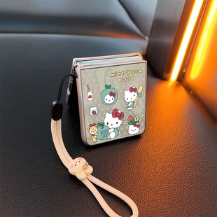 波点KT猫适用小米mixflip华为purax手机壳pocket2磨砂novaflip三星zflip7654卡通vivox可爱oppofindn3n2女p50