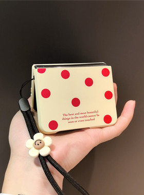 红色波点适用小米mixflip2华为purax手机壳pocket2硬nova三星zflip7654卡通vivox磨砂oppofindn3n2女荣耀vp50