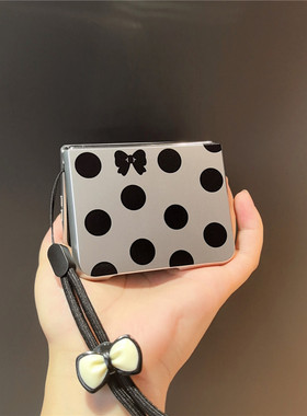 黑色波点适用小米mixflip2华为purax手机壳pocket2硬nova三星zflip7654卡通vivox磨砂oppofindn3n2女荣耀vp50