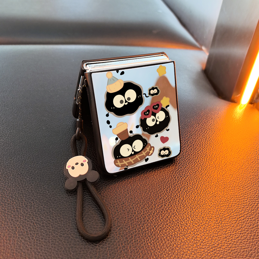 煤球饼干适用小米mixflip华为purax手机壳pocket2镜子novaflip三星zflip7654卡通vivox可爱oppofindn3n2女p50