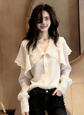 欧式高端定制气质白色大码上衣女2026夏季新款轻奢通勤风百搭衬衣