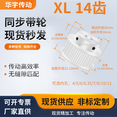 同步带轮XL14齿宽11/14/16台内孔4/5/6/8/10 维修齿同步轮14XL037