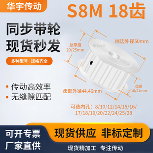 同步带轮S8M18齿AF型齿宽16/21内孔8101214151719205维修齿同步轮