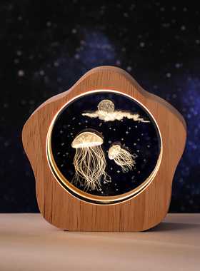 创意星星木框床头氛围灯