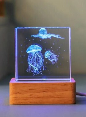 创意彩光方体夜灯床头氛围灯
