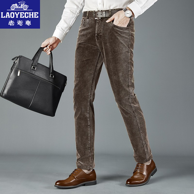 老爷车秋冬厚款男士休闲裤条绒裤
