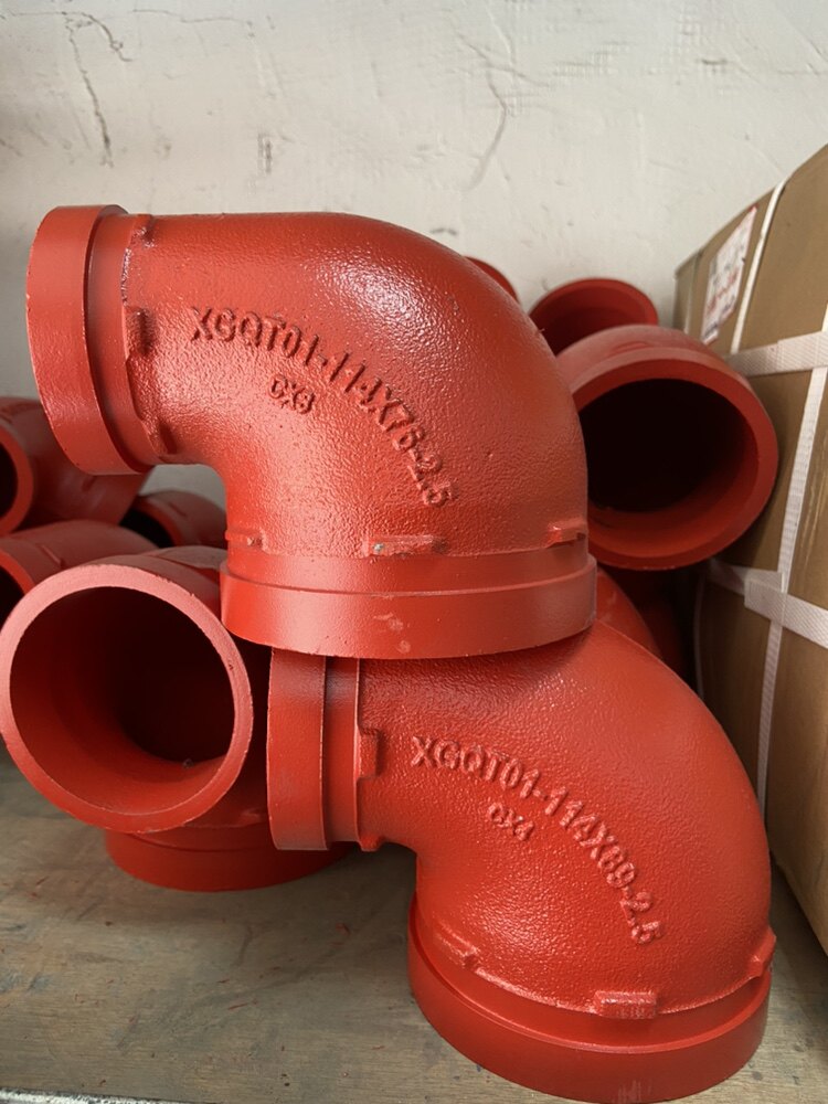 沟槽变径弯头165*114x89 沟槽大小弯头114*76 变径弯头100变65