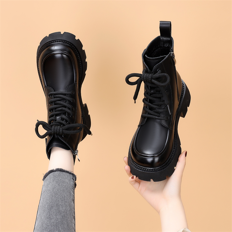 马丁靴女厚底英伦风百搭增高短靴