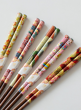 日本进口田中箸木樱花实木筷子耐高温洗碗机日式尖头筷家用防滑筷