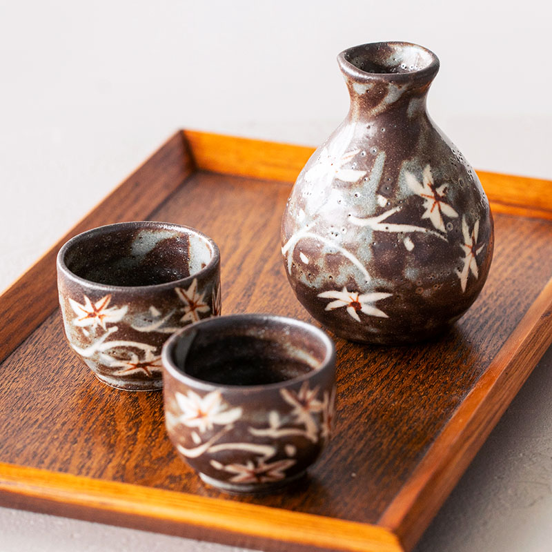 志野烧粗陶复古主人杯日料清酒壶