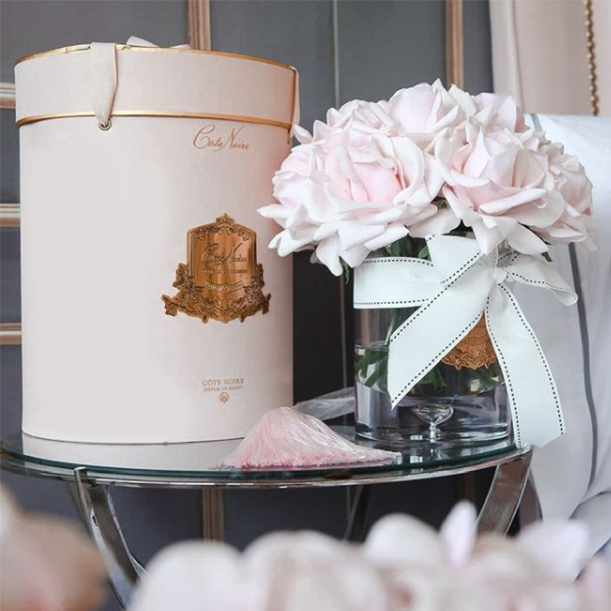 法国Cote Noire精油香薰玫瑰花朵摆件永生花扩香卧室无火香氛礼物