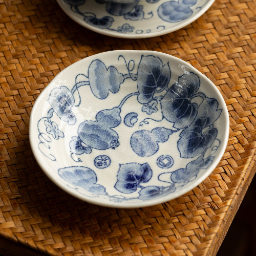 日本进口福禄葫芦碗盘日式餐具家用米饭碗菜盘意面盘复古汤碗骨碟