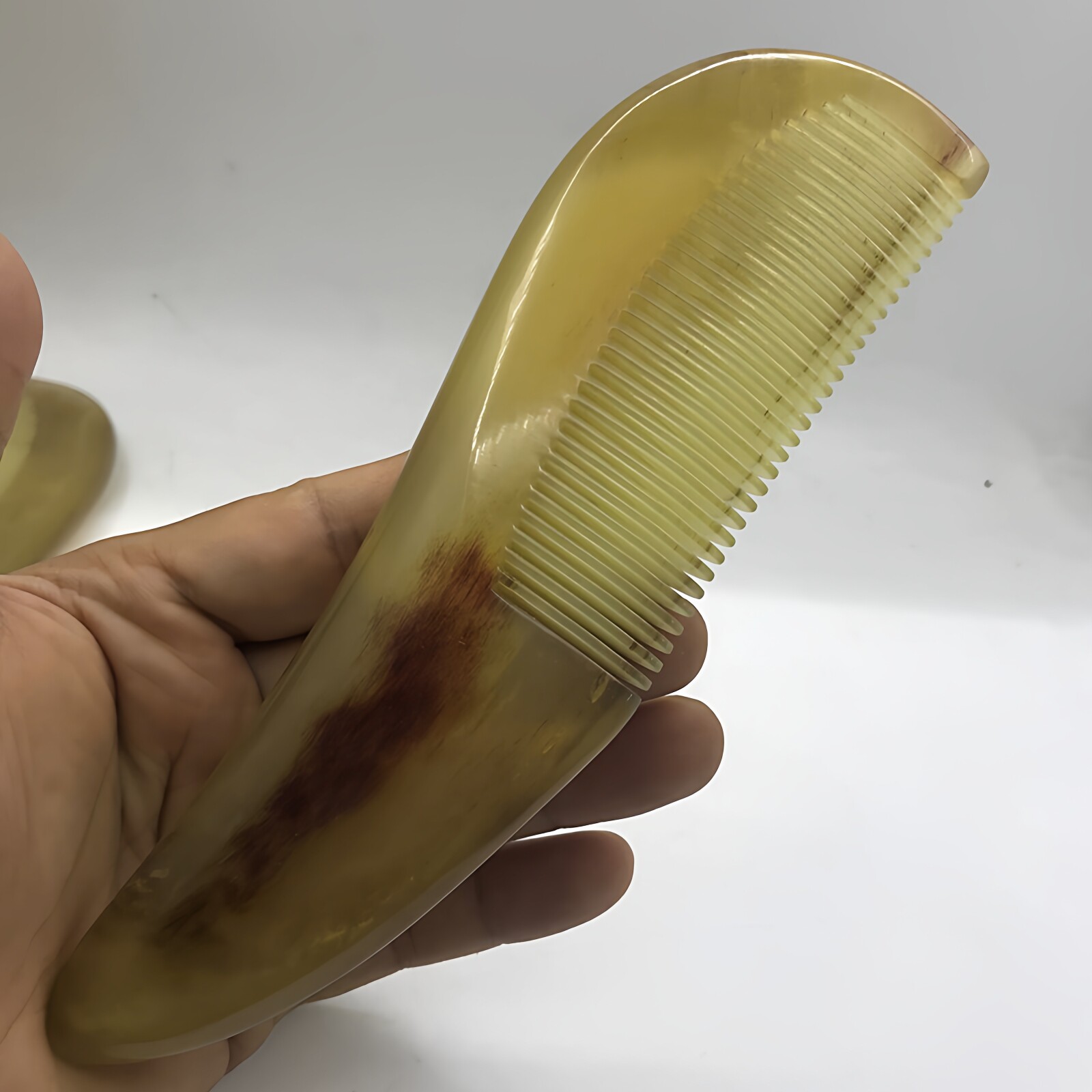 16--21CM长羊角按摩梳大梳包包梳防静电牛角梳子刮痧头梳小瑕疵
