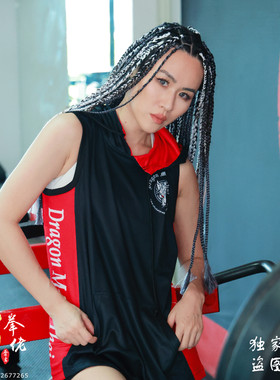 龙泰拳馆戴帽背心男女速干泰拳