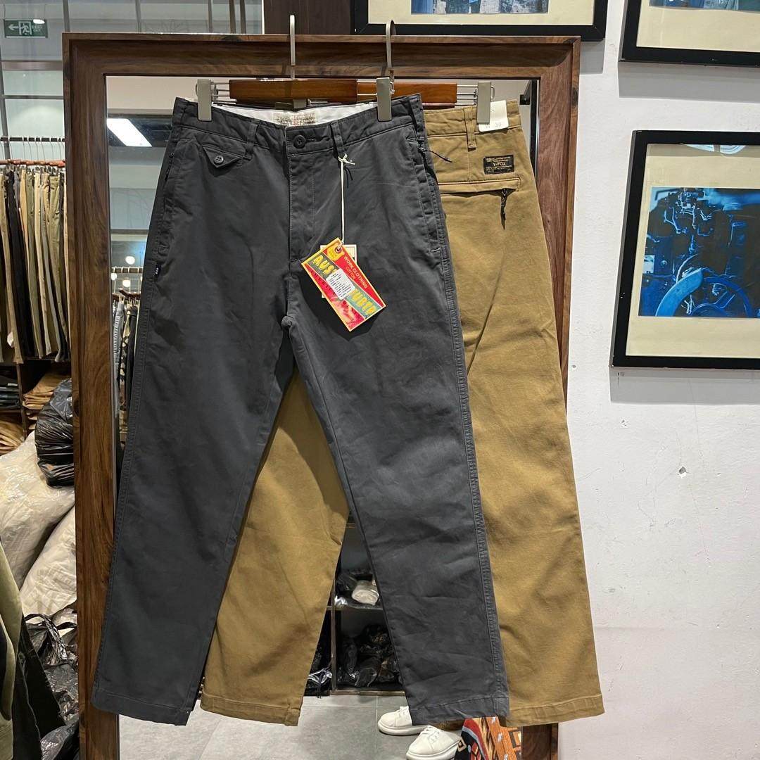 Austmo Vubtp拉链口袋长裤男纯棉水洗修身直筒秋季微弹简约休闲裤