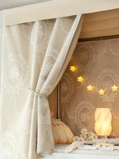 法式纯布料无涂层床帘宿舍加厚上铺遮光学生寝室下铺床隐私遮挡帘