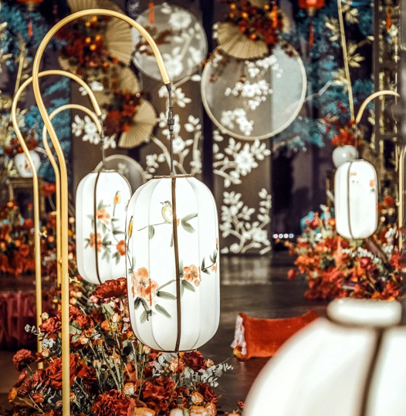 新款中式婚礼金钩路引灯 汉唐婚礼布置婚礼道具 中式宫灯灯光路引