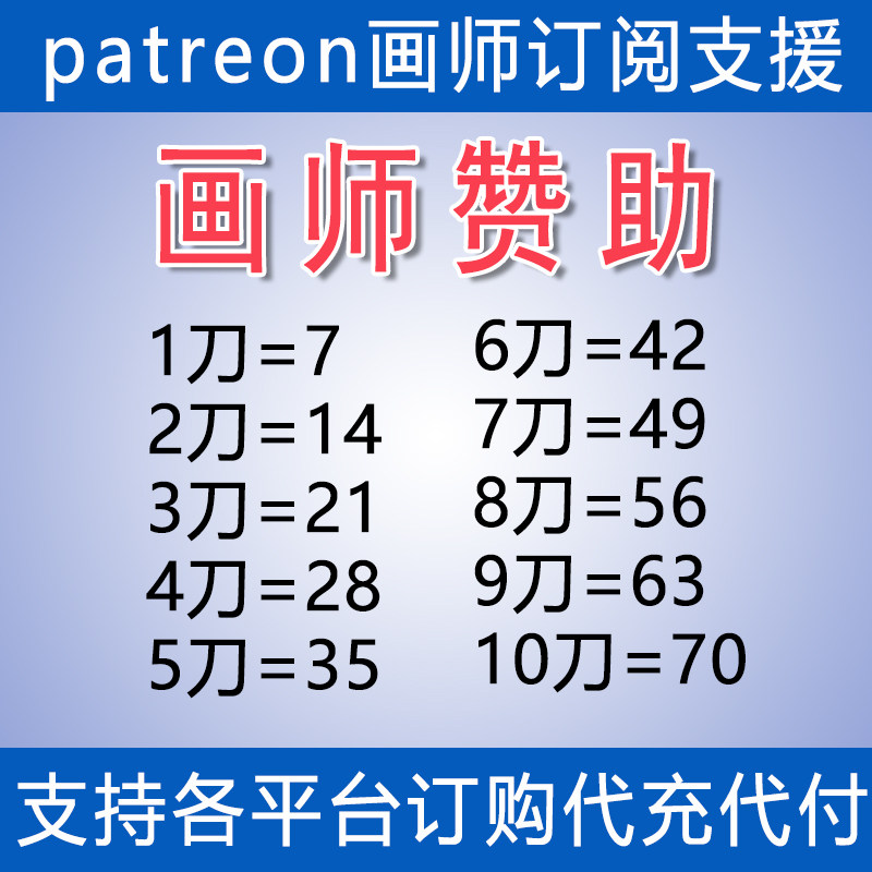 画师赞助饭盒订阅 patreon 黑红P站代充网站作者会员代购支