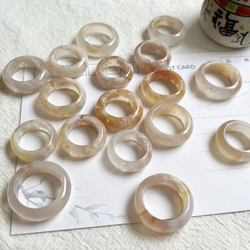 樱花玛瑙戒指扳指手饰甜美