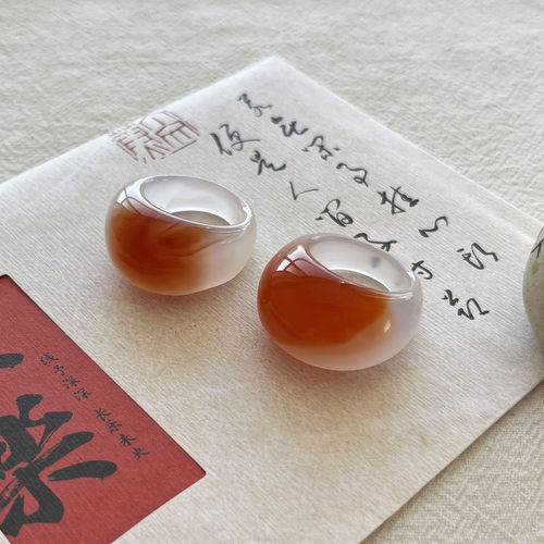 天然玛瑙扳指男女款戒指