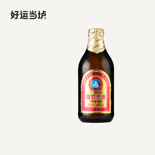 【青岛小金质】原浆白啤酒296ml*24瓶整箱青岛特产小麦小棕金小瓶