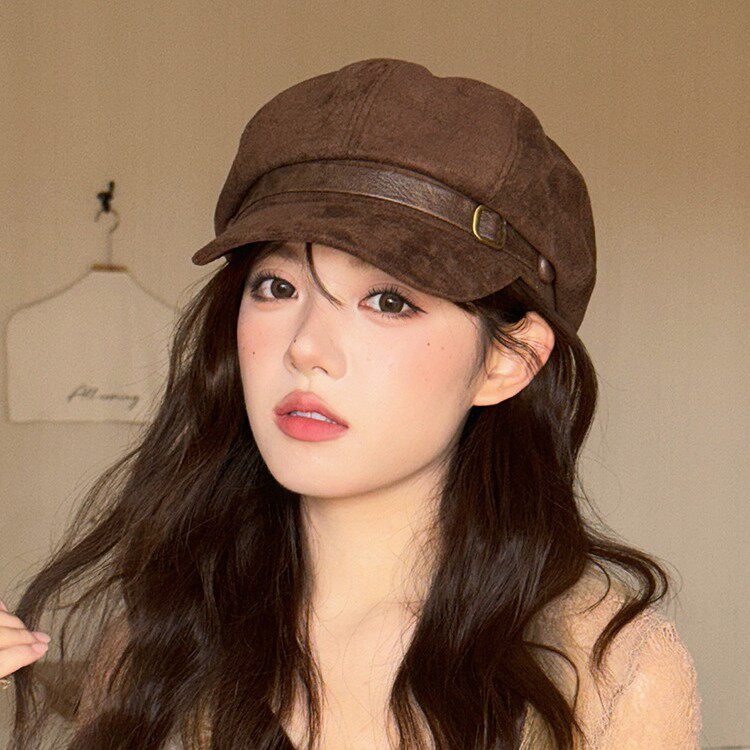 韩系复古气质贝雷帽秋冬显脸小八角帽百搭女款报童帽子2025新款
