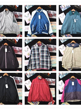 vintage古着棒球服BF风运动街头嘻哈薄款撞色印花夹克外套Q57