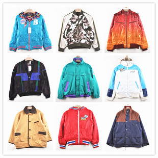 vintage古着欧美日系原宿街头嘻哈宽松撞色拼接棒球服夹克外套J11