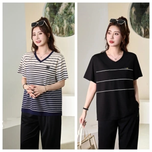 200斤胖mm宽松显瘦遮肉休闲桃心领短袖 新款 T恤 女夏季 驰爽2026大码