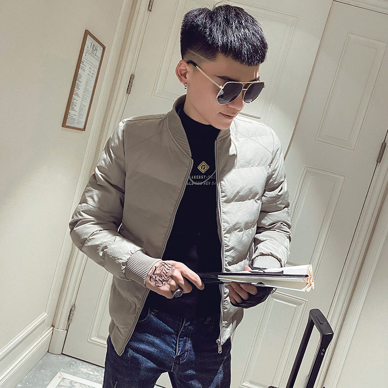 23冬季新款男纯色棉袄修身棒球领冬装外套棉服-1MY11-P118控158,男装棉衣,电商A400-1（原B352）