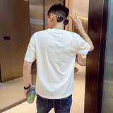 24夏季新款男社会精神小伙个性刺绣网红短袖T恤4T582-P40控60，男装T恤，电商A400-1（原B352）