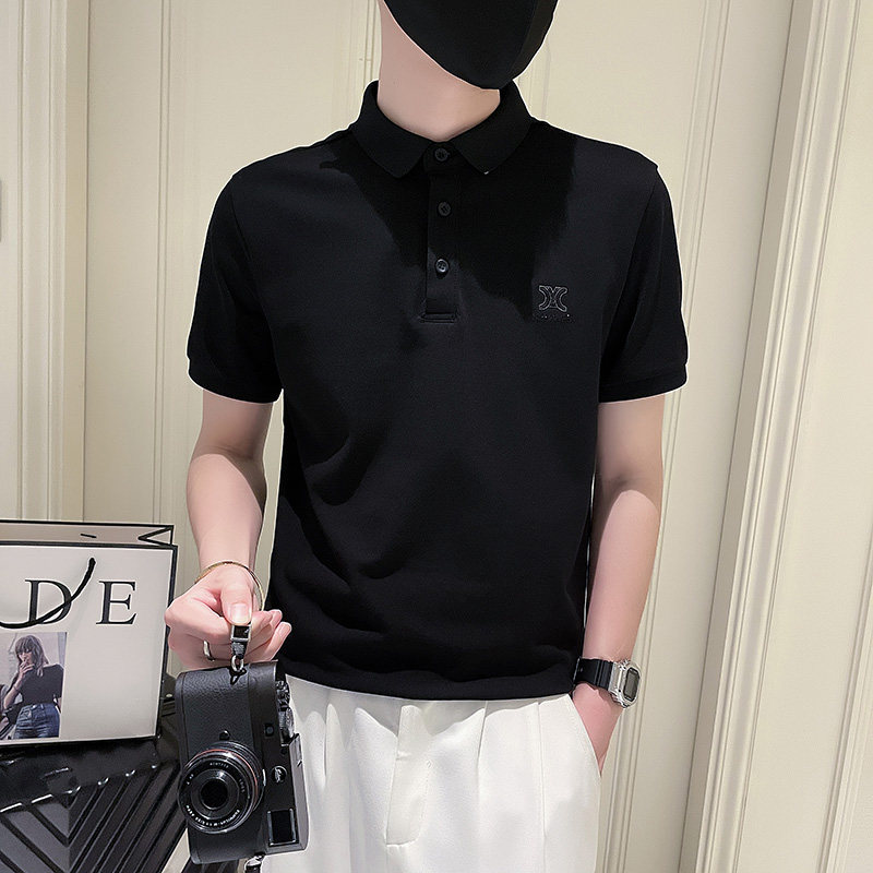 PL85-P58夏季短袖T恤潮牌半袖新款男装个性压花POLO衫-3控78，男装Polo衫，电商A400-1（原B352）