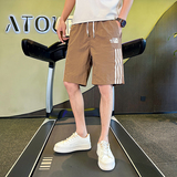 K71-P4523夏季新款社会小伙三条杠休闲运动短裤五分裤-2，男装休闲裤，电商A400-1（原B352）