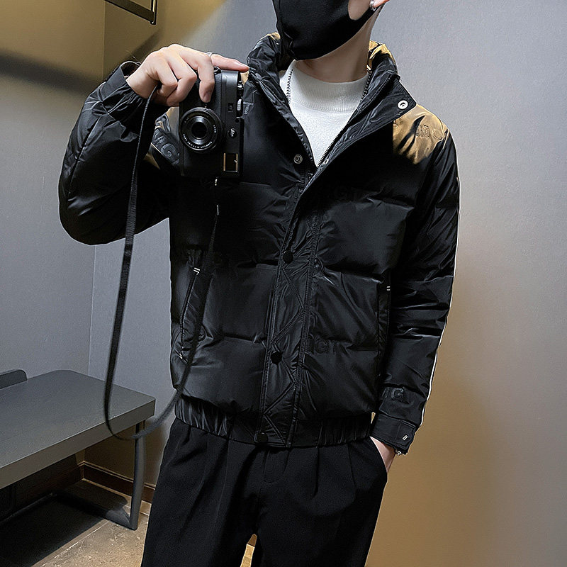 冬季社会小伙立领压花羽绒服短款白鸭绒男外套4YR652-P140控190,男装羽绒服,电商A400-1（原B352）