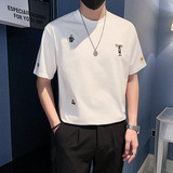 夏季店主风潮牌社会小伙满身刺绣宽松短袖T恤-6T828-特P48控68，男装T恤，电商A400-1（原B352）