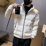 冬季社会小伙立领压花羽绒服短款白鸭绒男外套4YR658-P130控170，男装羽绒服，电商A400-1（原B352）