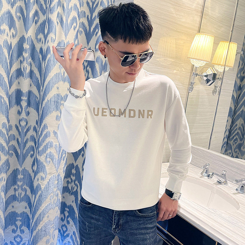 21秋装社会小伙字母印花圆领套头卫衣男0W185-P58控78,男装卫衣,电商A400-1（原B352）