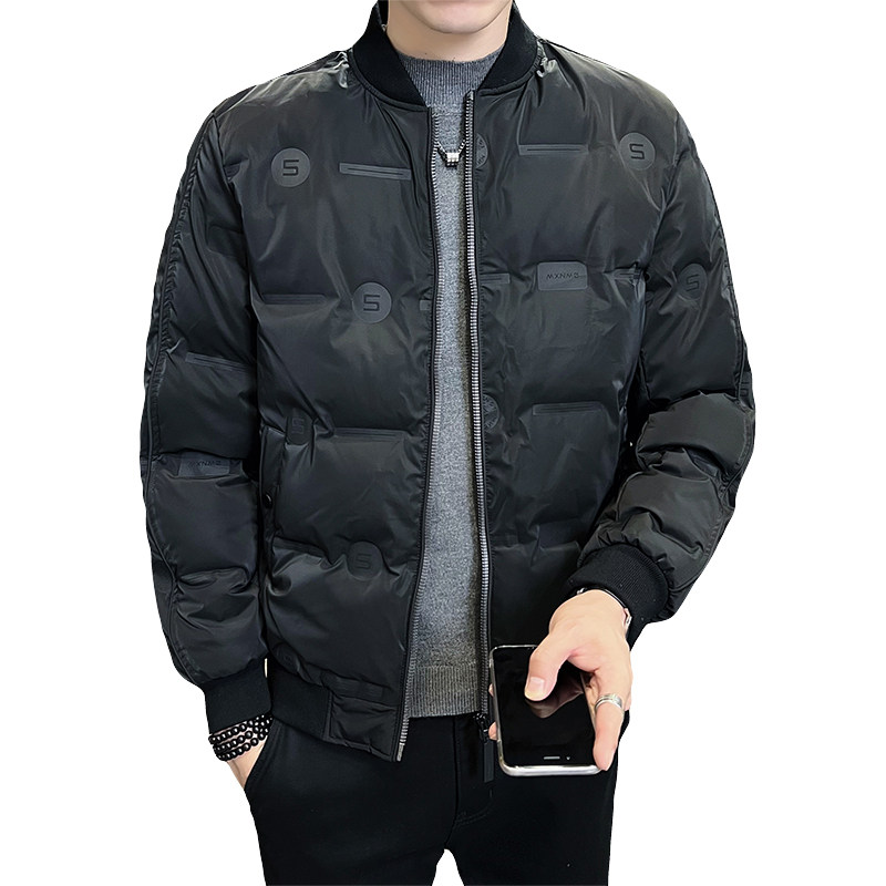 22冬季男士棒球领压花羽绒服短款白鸭绒男外套YR657-P138控188,男装羽绒服,电商A400-1（原B352）