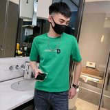 新款社会精神小伙男字母印花圆领社会人短袖T恤T630-P48控68，男装T恤，电商A400-1（原B352）