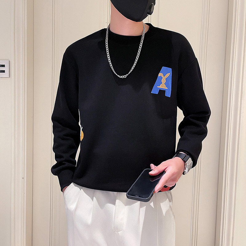W271-P58春秋男士刺绣印花卫衣圆领宽松时尚休闲长袖T恤-2控78,男装卫衣,电商A400-1（原B352）