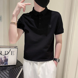 PL85-P58夏季短袖T恤潮牌半袖新款男装个性压花POLO衫-1控78，男装Polo衫，电商A400-1（原B352）