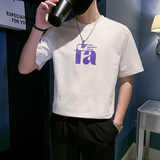 夏季店主风潮牌社会小伙简约字母压花宽松短袖T恤-3T826-P48控68，男装T恤，电商A400-1（原B352）