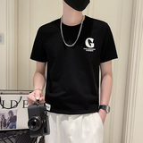 T701-P38夏季T恤男潮流字母刺绣短袖上衣男装新款夏装-2控58，男装T恤，电商A400-1（原B352）