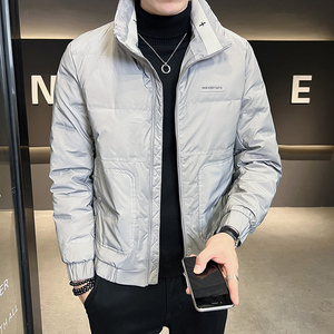 2024冬季男士立领羽绒服个性短款白鸭绒男外套2 YR608-P145控195图片