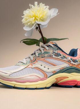 代购Saucony Progrid Omni 9索康尼休闲运动鞋复古印花男女跑步鞋
