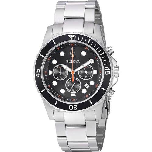 海外代购BULOVA/宝路华男士欧美腕表计时码表日历显示不锈钢表带